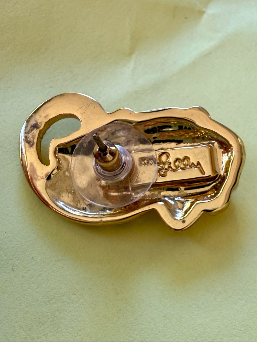 Gold-Tone Black Enamel Leopard Earrings - Picture 3 of 3
